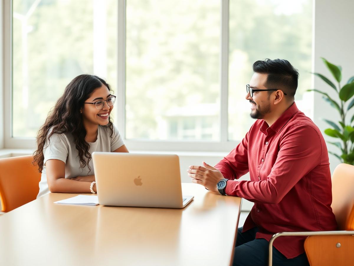 Entretien d'admission entre un candidat et un conseiller SENZA Campus