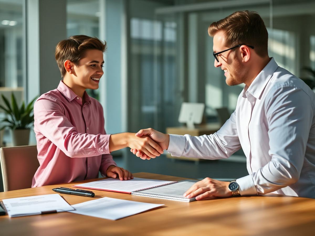Signature d'un contrat d'apprentissage entre un alternant et son employeur